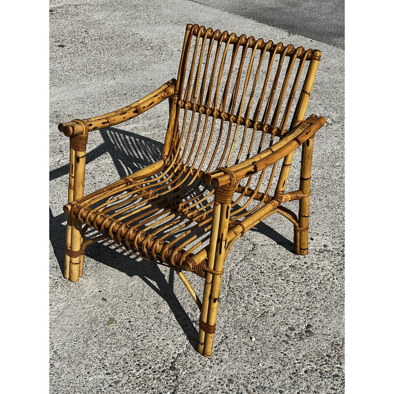 Vintage-Lounge-Set aus Bambus und Rattan von Vivaï Del Sud, Italien 1960