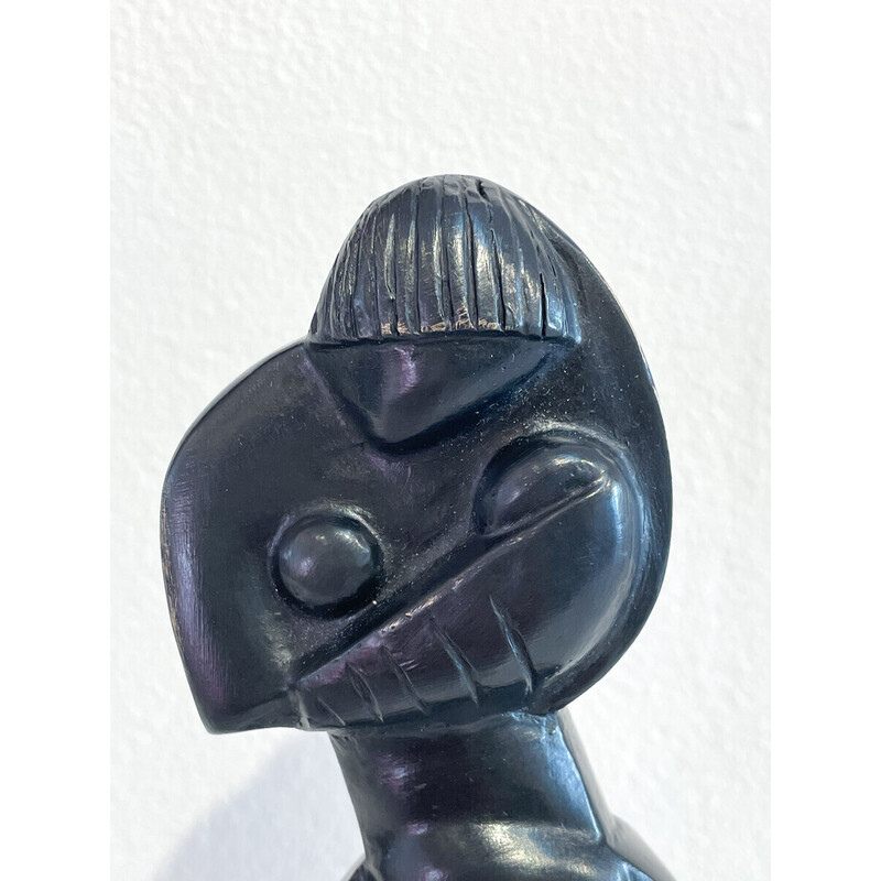 Vintage sculptuur "Moeder en kind" in brons door Marthe Donas, België 1910