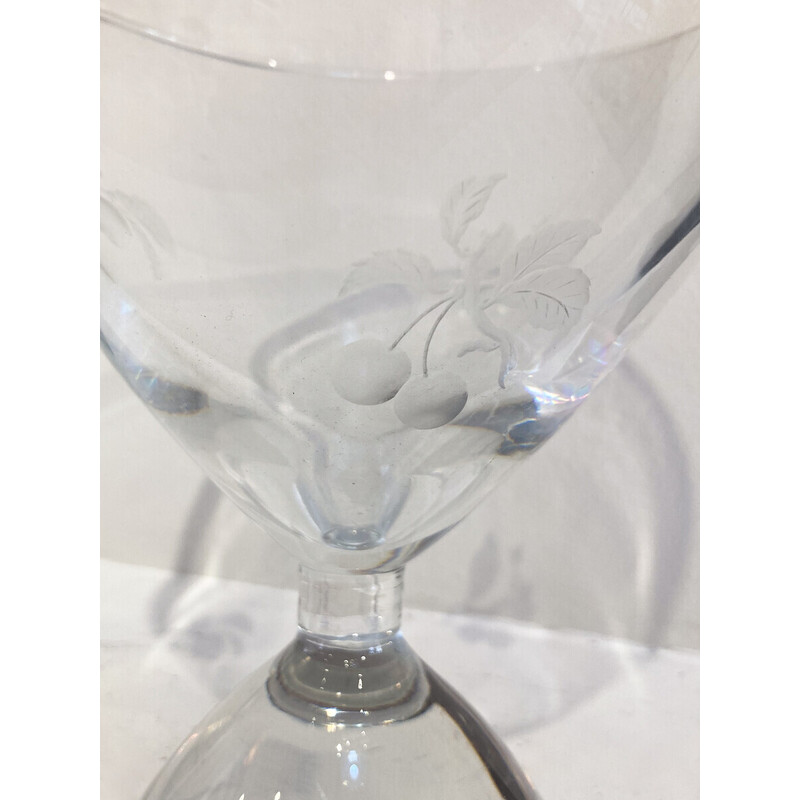 Vase vintage en verre par Charles Graffart pour Val Saint Lambert, Belgique 1950