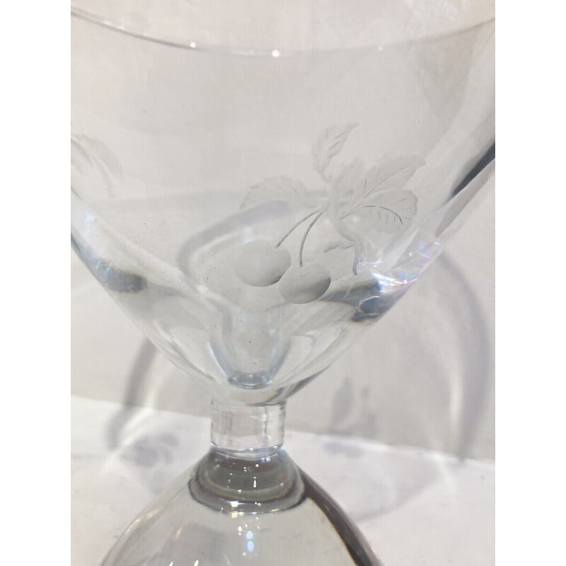 Vintage glass vase by Charles Graffart for Val Saint Lambert, Belgium 1950