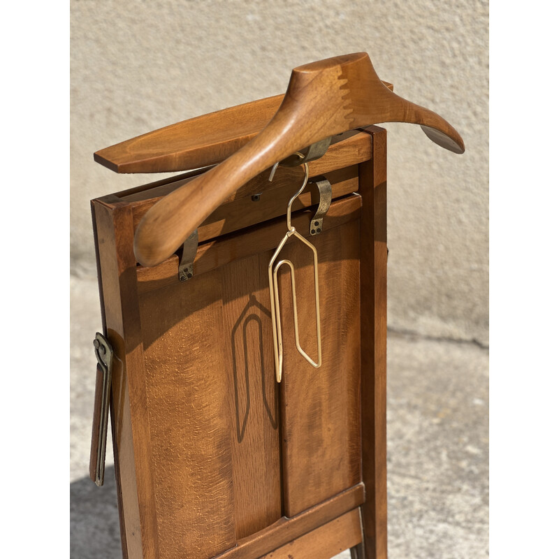 Vintage solid wood valet by Fratelli Reguitti, Italy 1950