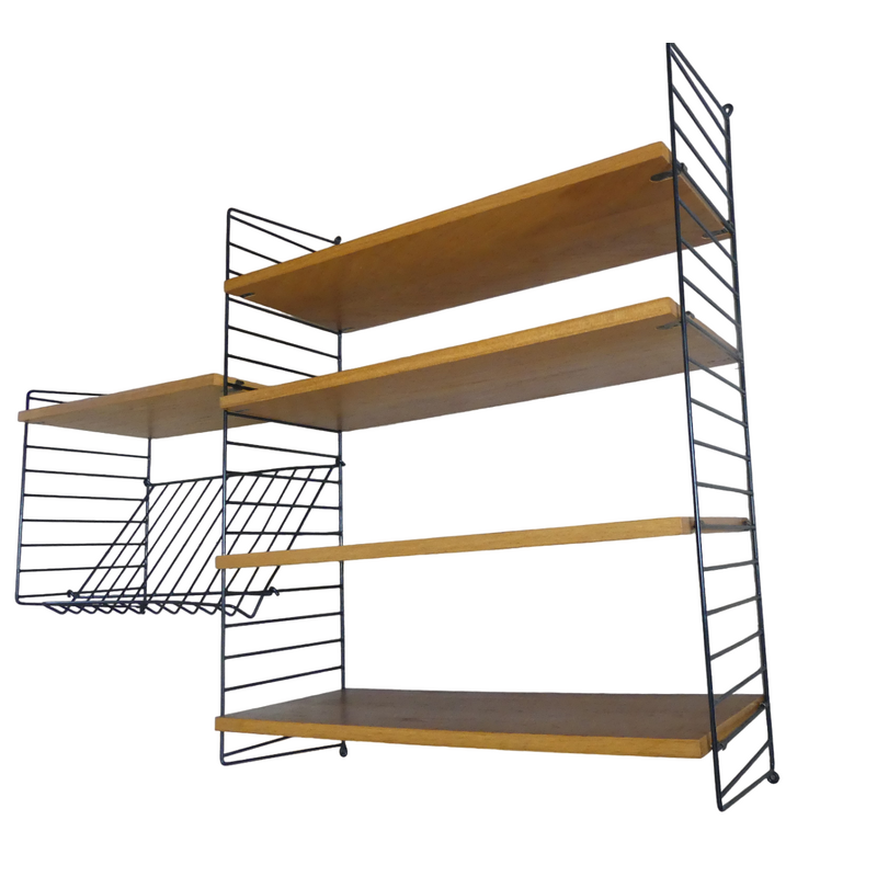Etagère vintage String "the ladder shelf" en orme par Kajsa et Nils Nisse Strinning, 1960
