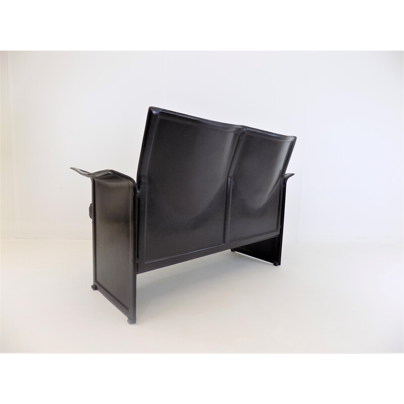 Vintage Korium 2-Sitzer Ledersofa von Tito Agnoli für Matteo Grassi, 1970er Jahre