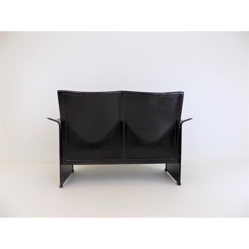 Vintage Korium 2 seater leather sofa by Tito Agnoli for Matteo Grassi, 1970s