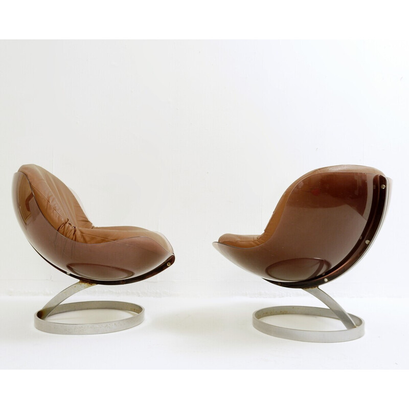 Pair of vintage Space Age "Sphère" armchairs by Boris Tabacoff, France 1970s