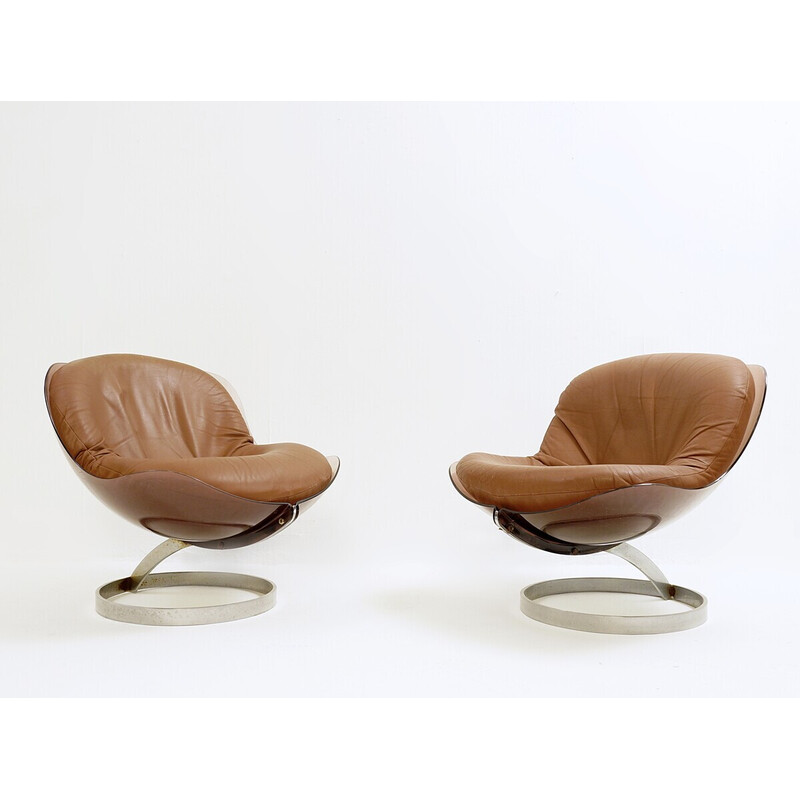Pair of vintage Space Age "Sphère" armchairs by Boris Tabacoff, France 1970s