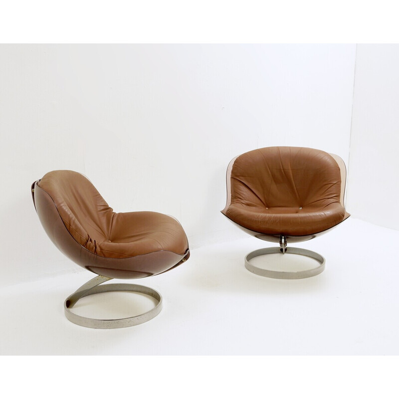 Pair of vintage Space Age "Sphère" armchairs by Boris Tabacoff, France 1970s