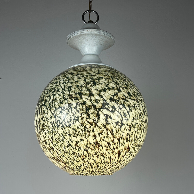 Vintage green Murano glass pendant lamp, Italy 1970s