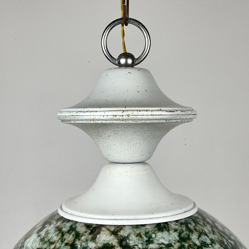 Vintage green Murano glass pendant lamp, Italy 1970s