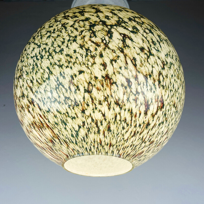 Lampada a sospensione in vetro di Murano verde vintage, Italia anni '70