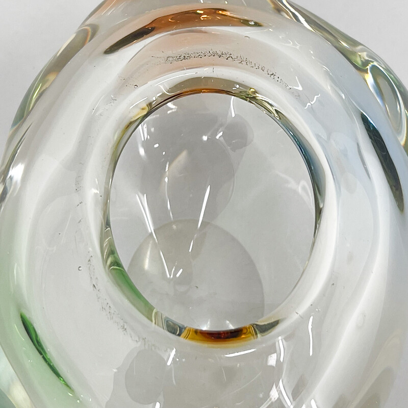 Taça de vidro Art Vintage de Frantisek Zemek para Mstisov Glassworks, Checoslováquia 1950s