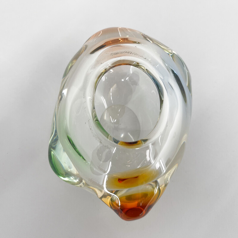 Taça de vidro Art Vintage de Frantisek Zemek para Mstisov Glassworks, Checoslováquia 1950s
