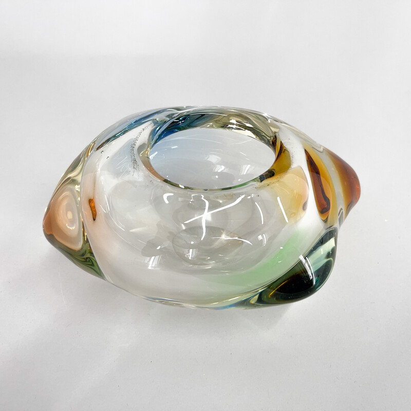 Vintage Art glass bowl by Frantisek Zemek for Mstisov Glassworks, Czechoslovakia 1950s