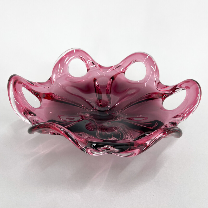 Taça de vidro Arte Checa vintage de Josef Hospodka para Chribska Glassworks, 1960s