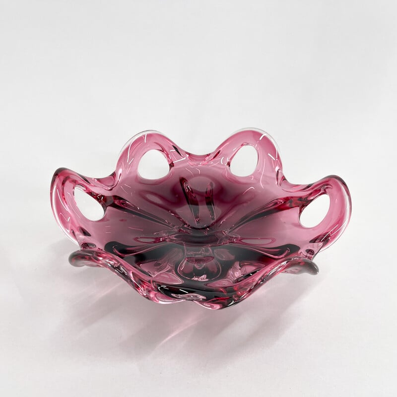 Bol tchèque vintage en verre d'art par Josef Hospodka pour Chribska Glassworks, 1960