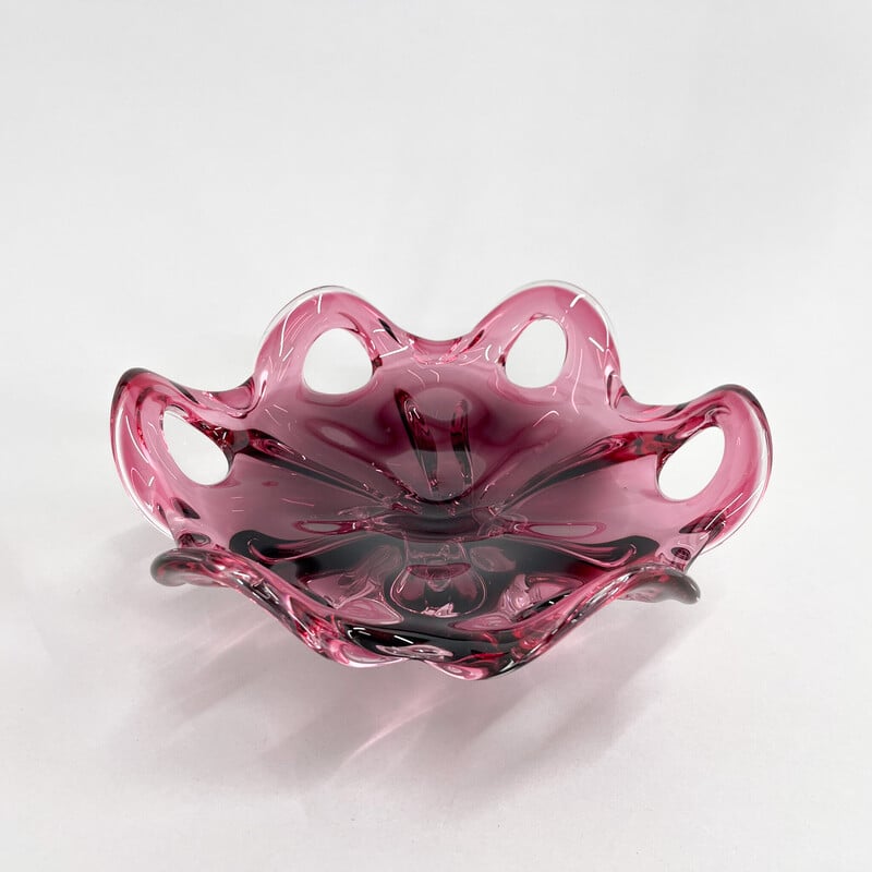Czech vintage Art glass bowl by Josef Hospodka for Chribska Glassworks, 1960s