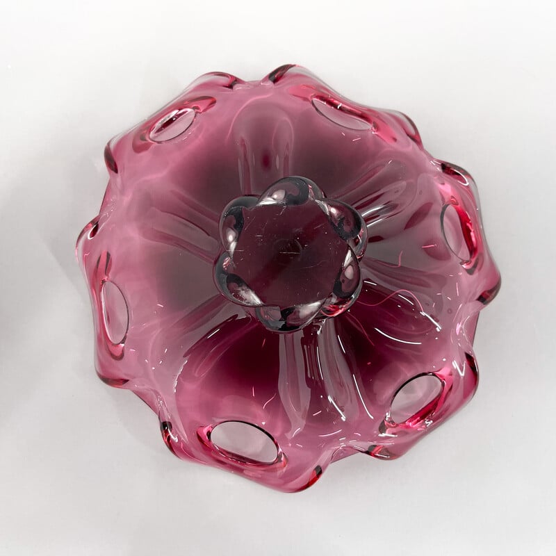 Bol tchèque vintage en verre d'art par Josef Hospodka pour Chribska Glassworks, 1960