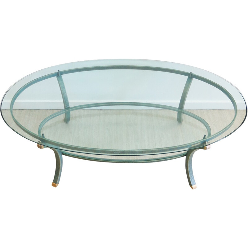 Glass and metal coffee Table by Pierre Vandel - 1970s