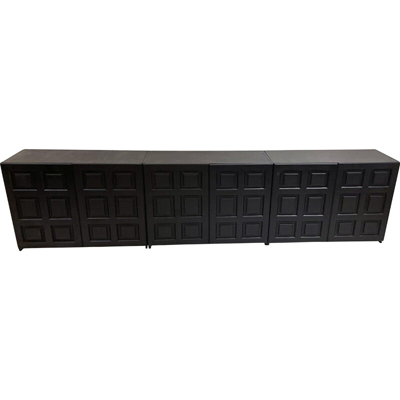 Mid-century black Brutalist sideboard