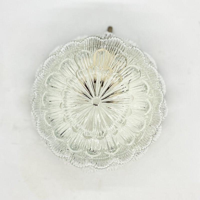 Vintage glass ceiling lamp, Germany 1970