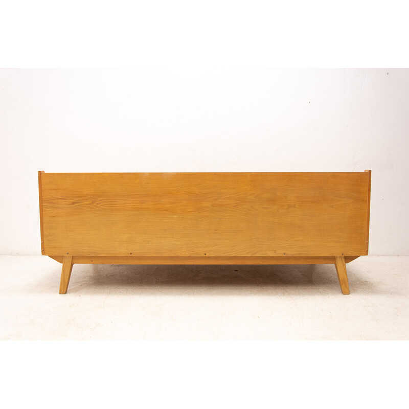 Vintage folding sofa bed in beechwood by Drevotvar, Czechoslovakia 1970