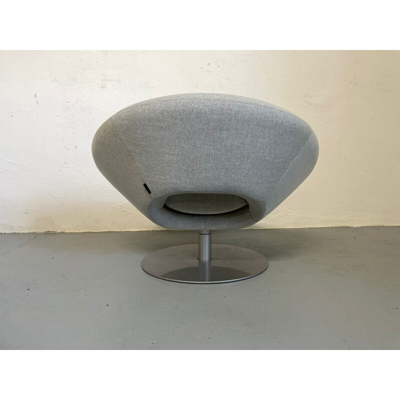 Vintage swivel armchair in steel and fabric by Manzoni and Tapinassi for Arkeetipo, Italy 2004