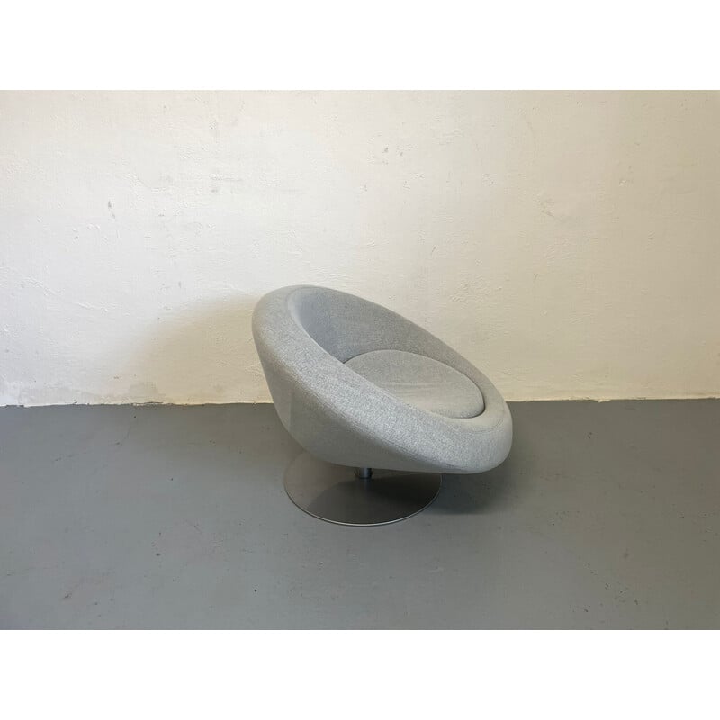 Vintage swivel armchair in steel and fabric by Manzoni and Tapinassi for Arkeetipo, Italy 2004