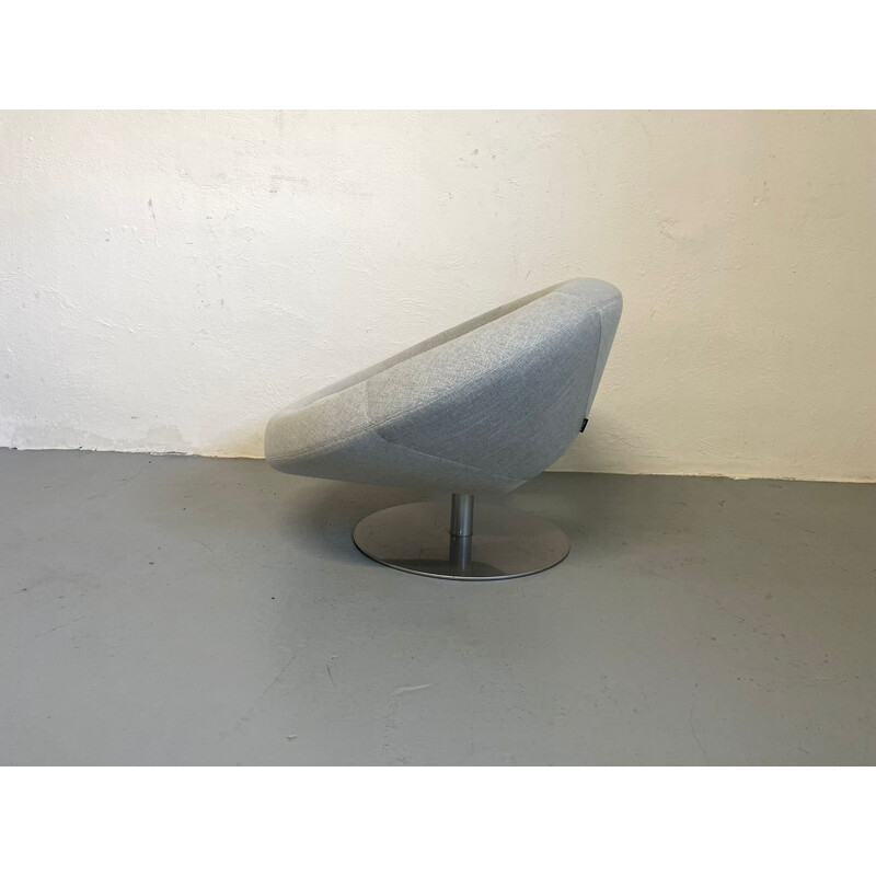 Vintage draaibare fauteuil in staal en stof van Manzoni en Tapinassi voor Arkeetipo, Italië 2004