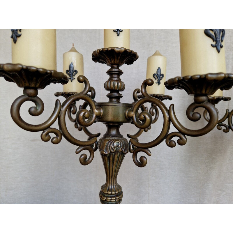 Paire de chandeliers vintage en bronze