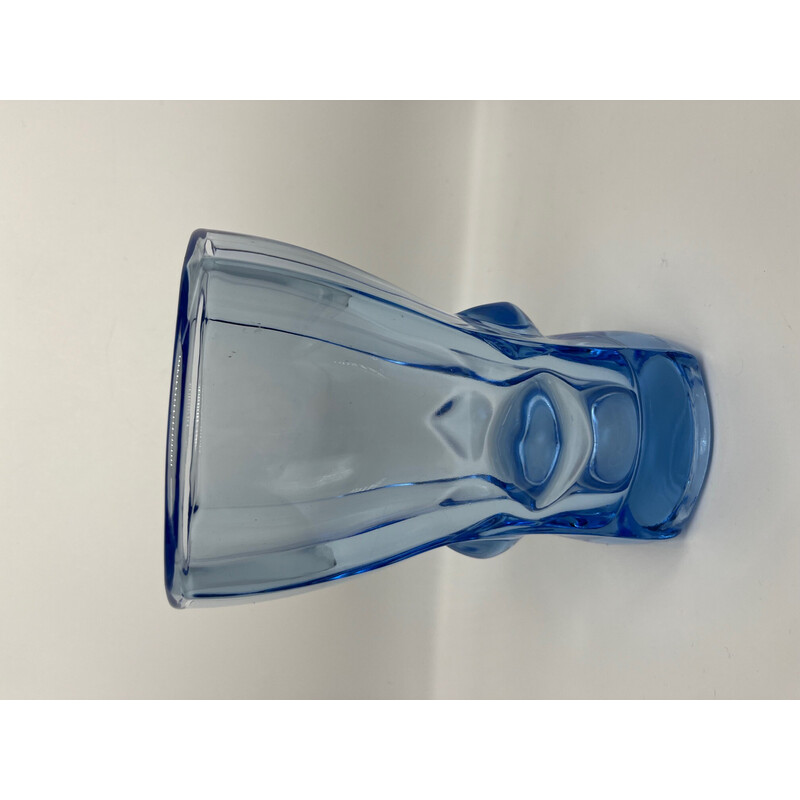 Vintage blue glass vase, 1950