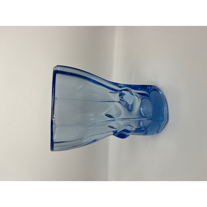 Blaue Vintage-Vase aus Glas, 1950