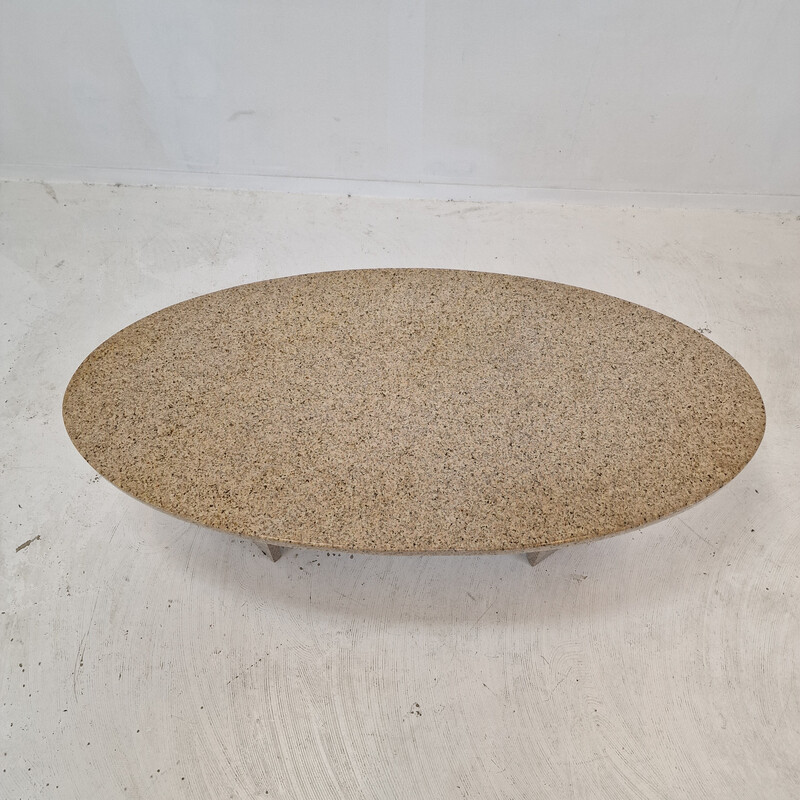 Vintage granite coffee table, Italy 1980