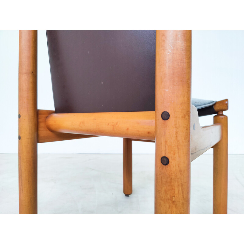 Conjunto de 6 cadeiras de jantar em pele de meados do século, por Ilmari Tapiovaara, 1970s