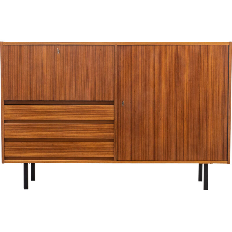 Vintage walnut highboard, 1960