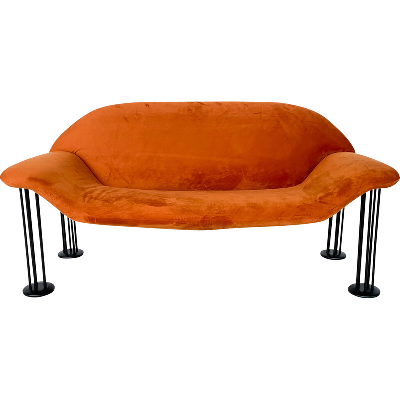 Orangefarbenes Sofa von Burkhard Vogtherr für Hain Tohme, 1980