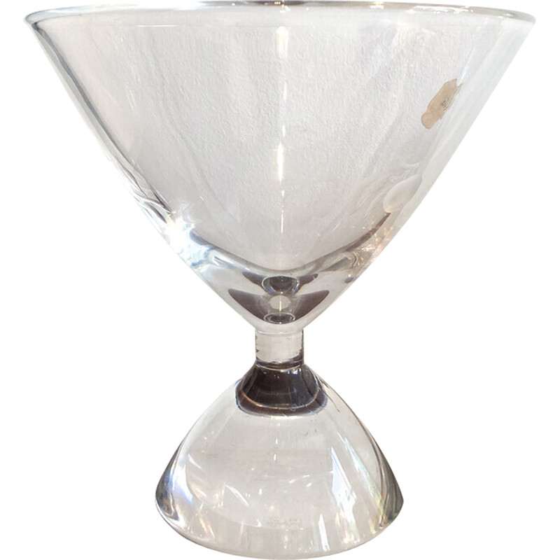 Vintage glass vase by Charles Graffart for Val Saint Lambert, Belgium 1950