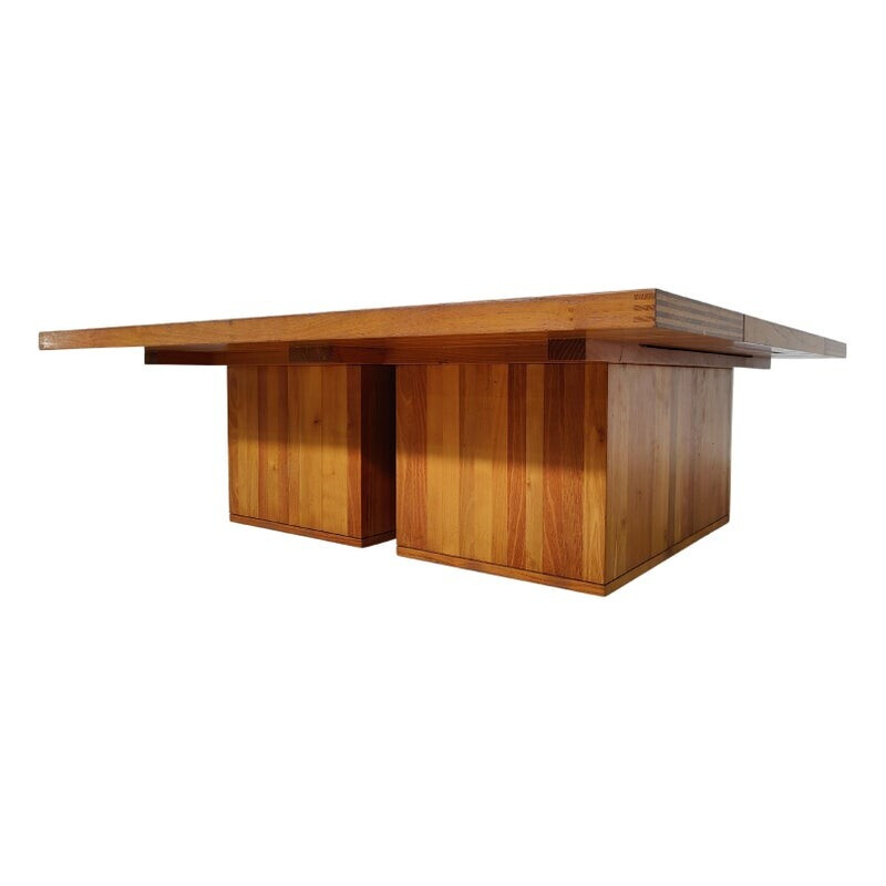 Mid-century wooden coffee table Mod. 454 Il Castello by Mario Bellini for Cassina, 1970s