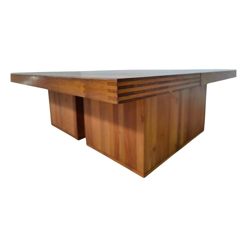 Mid-century wooden coffee table Mod. 454 Il Castello by Mario Bellini for Cassina, 1970s