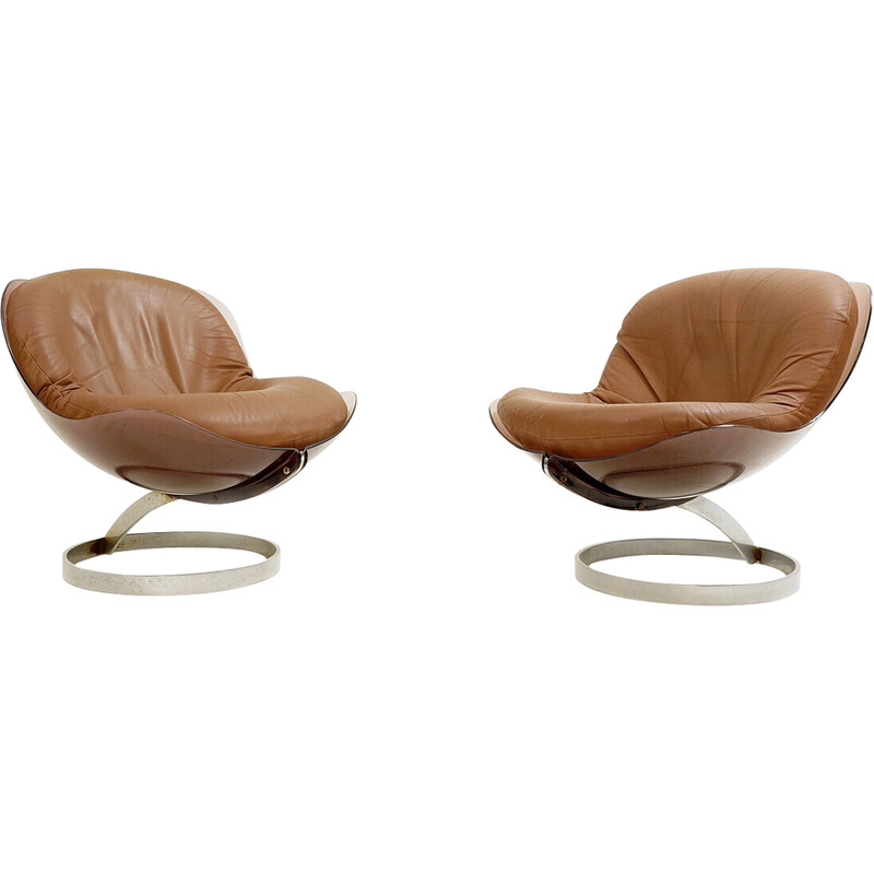 Pair of vintage Space Age "Sphère" armchairs by Boris Tabacoff, France 1970s