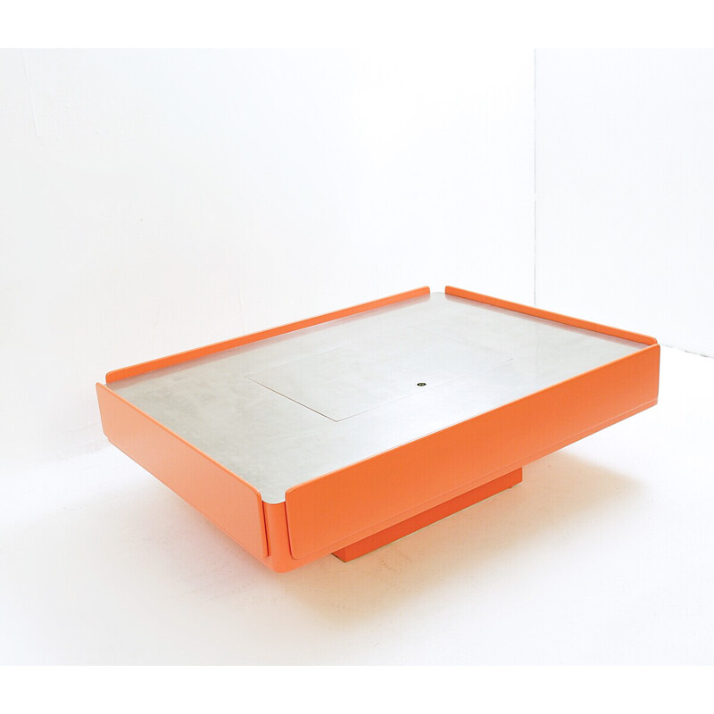 Mid-century orange "Caori" coffee table by Vico Magistretti