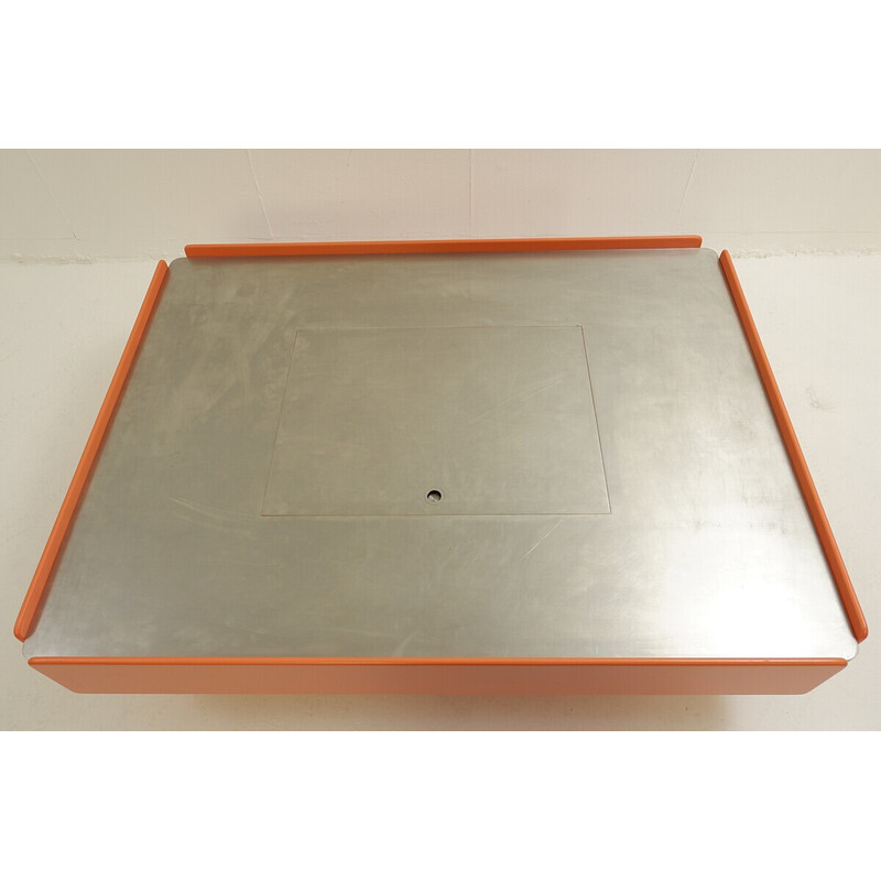 Mid-century orange "Caori" coffee table by Vico Magistretti