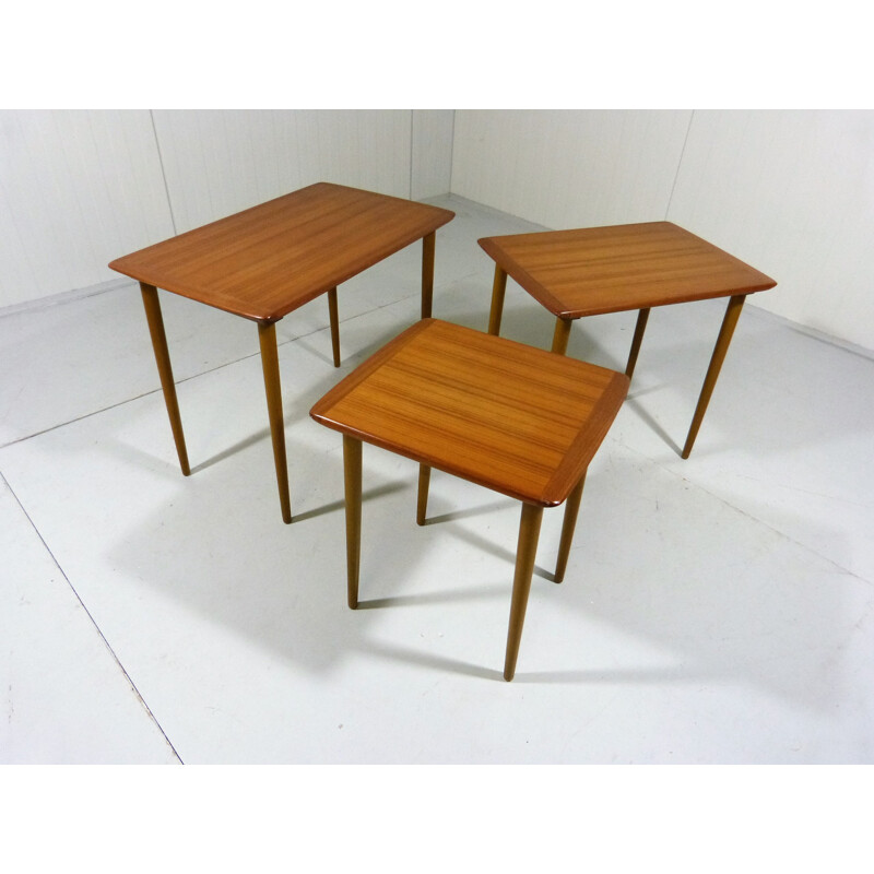 Set of 3 Teak Nesting Tables by Torpe Mobelfabrikk - 1960s