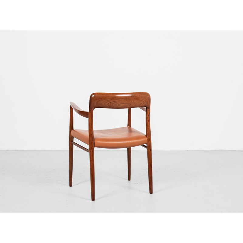 Vintage armchair model 56 in teak and leather by Niels Otto Møller for .L. Møllers Møbelfabrik, Denmark 1960