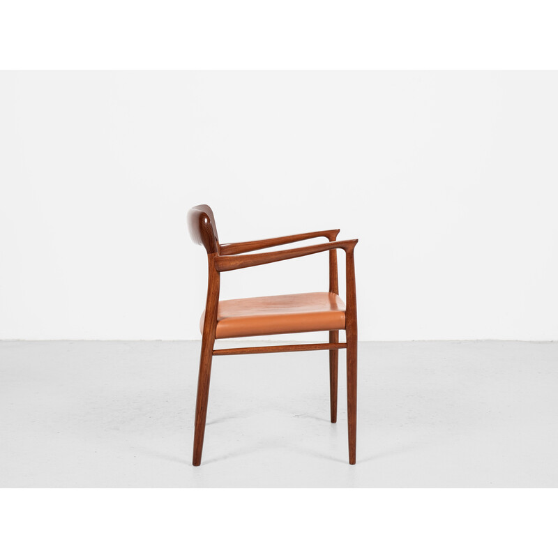 Vintage armchair model 56 in teak and leather by Niels Otto Møller for .L. Møllers Møbelfabrik, Denmark 1960