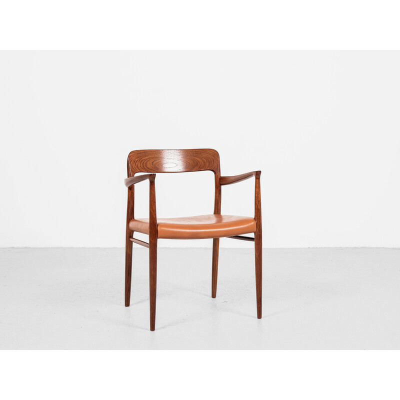 Vintage armchair model 56 in teak and leather by Niels Otto Møller for .L. Møllers Møbelfabrik, Denmark 1960