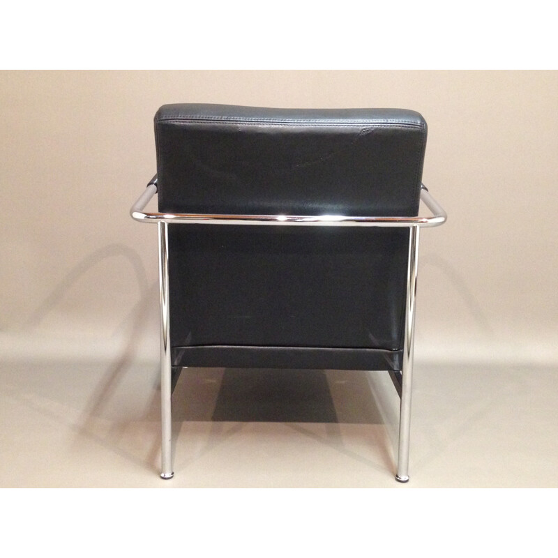 Black armchair in leatherette - 1950s