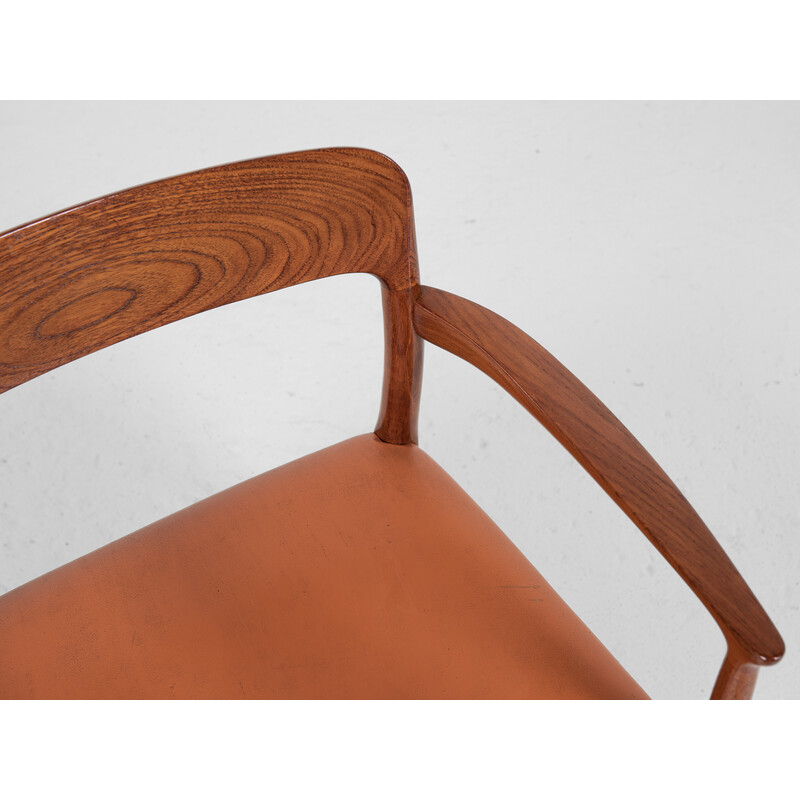 Vintage armchair model 56 in teak and leather by Niels Otto Møller for .L. Møllers Møbelfabrik, Denmark 1960