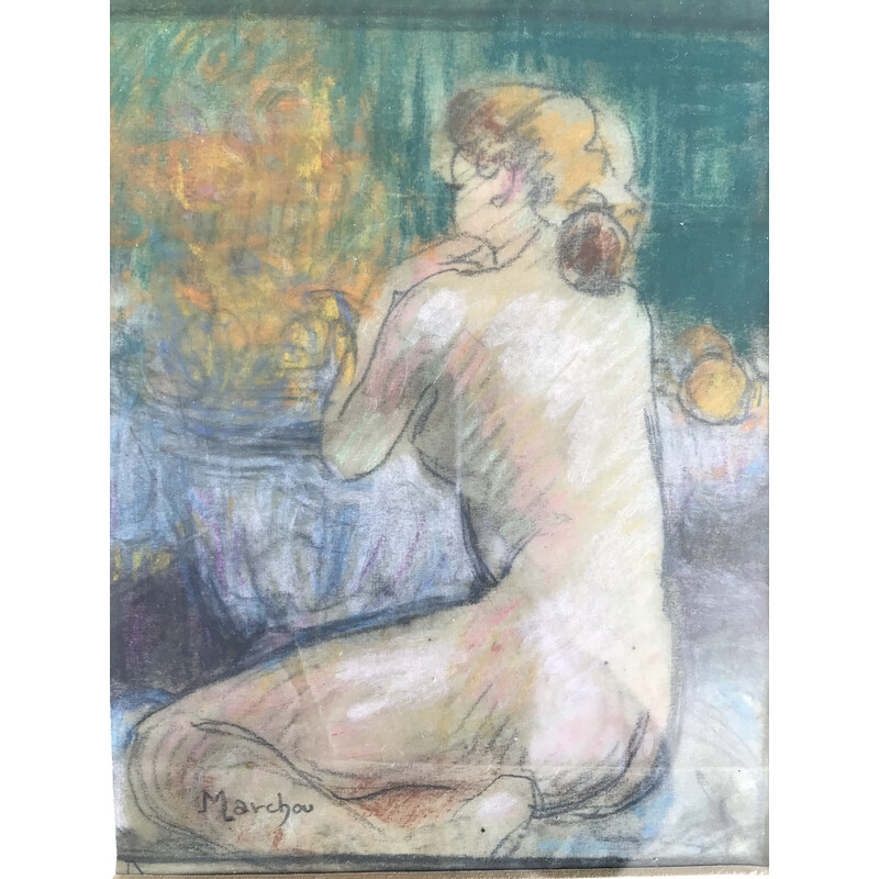 Vintage-Gemälde "Jeune fille blonde" von Georges Marchou