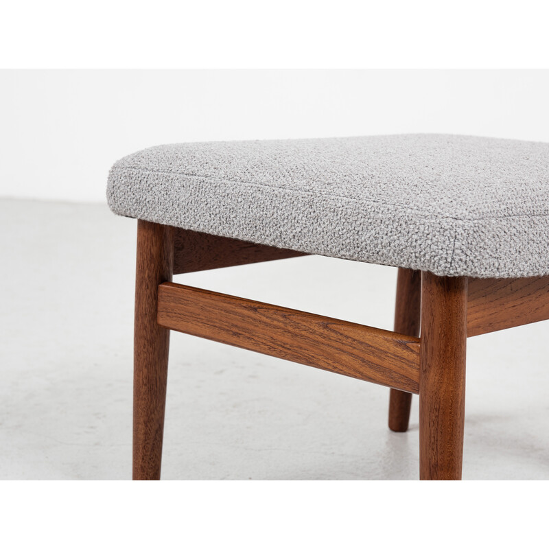 Vintage teak adjustable armchair and ottoman by Arne Vodder for Cado, Denmark 1960