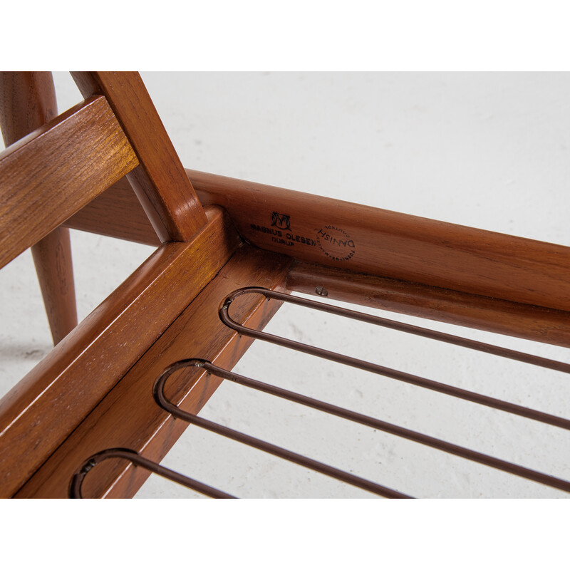 Pair of vintage Paper Knife teak armchairs by Kai Kristiansen for Magnus Olesen, Denmark 1960